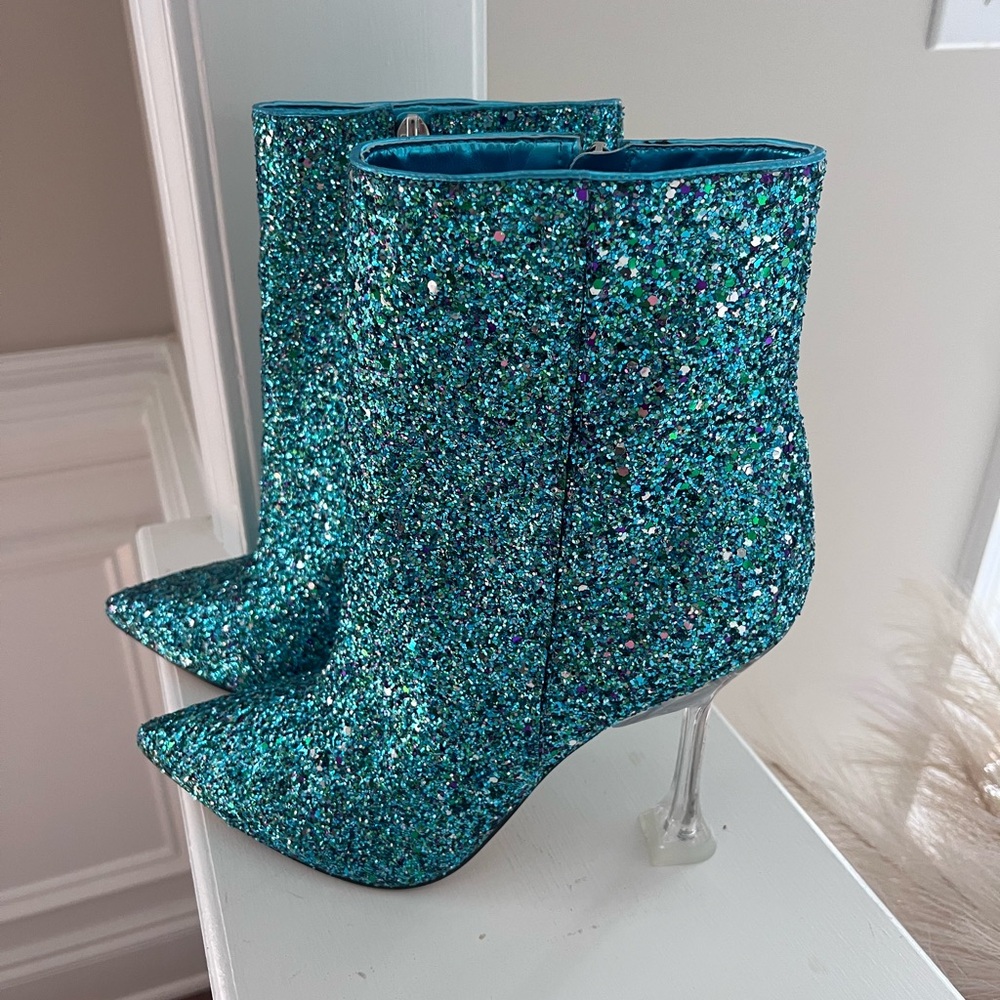 NINE WEST Women’s Tonight‎ glittery high-heeled booties NWOT